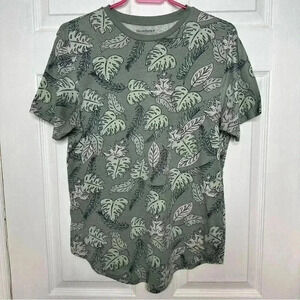 Bluenotes T-Shirt Longline Leaves Green Size  Medium